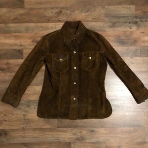 Vintage 1960's suede and leather shirt jacket
